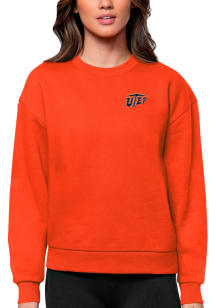 Antigua UTEP Miners Womens Orange Victory Crew Sweatshirt