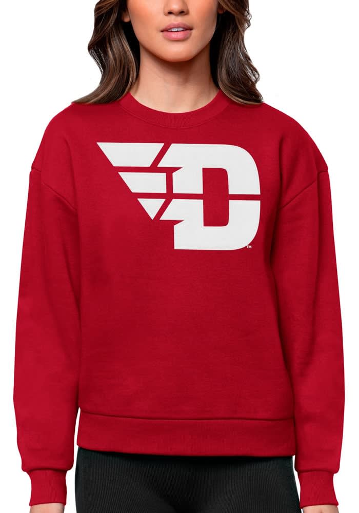 Antigua Dayton Flyers Womens Full Front Victory Crew Sweatshirt