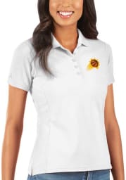 Antigua Phoenix Suns Womens White Legacy Pique Short Sleeve Polo Shirt