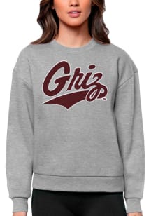 Antigua Montana Grizzlies Womens Grey Victory Crew Sweatshirt