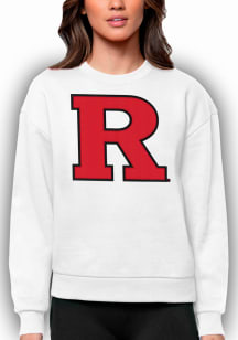 Antigua Rutgers Scarlet Knights Womens White Full Front Victory Crew Sweatshirt