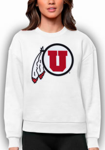 Antigua Utah Utes Womens White Victory Crew Sweatshirt