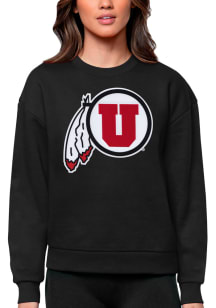Antigua Utah Utes Womens Black Victory Crew Sweatshirt