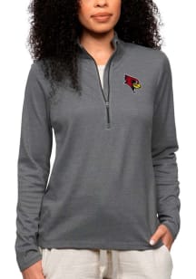 Antigua Illinois State Redbirds Womens Charcoal Epic 1/4 Zip Pullover