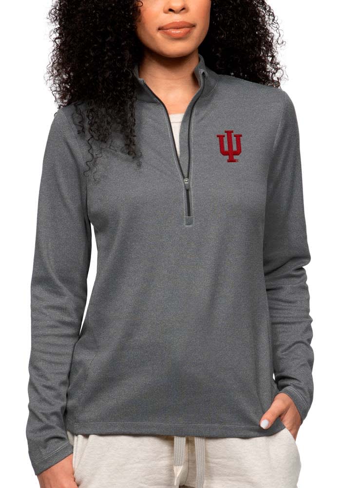 Antigua Indiana Hoosiers Womens Charcoal Epic Long Sleeve Pullover