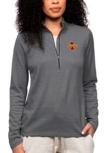 Antigua Cyclones Womens Charcoal Epic 1/4 Zip Pullover