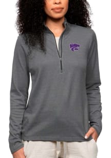 Antigua K-State Wildcats Womens Charcoal Epic 1/4 Zip Pullover