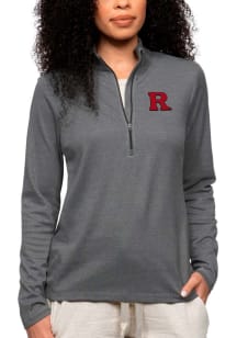Antigua Rutgers Womens Charcoal Epic 1/4 Zip Pullover
