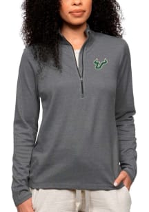 Antigua USF Womens Charcoal Epic 1/4 Zip Pullover
