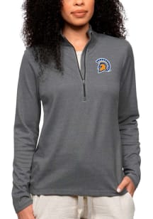 Antigua San Jose State Spartans Womens Charcoal Epic 1/4 Zip Pullover