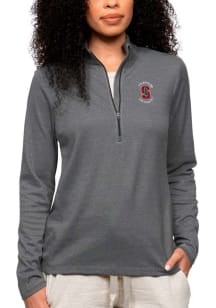 Antigua Cardinal Womens Charcoal Epic 1/4 Zip Pullover