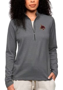 Antigua Texas State Womens Charcoal Epic 1/4 Zip Pullover
