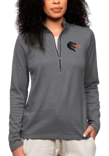 Antigua UAB Womens Charcoal Epic 1/4 Zip Pullover