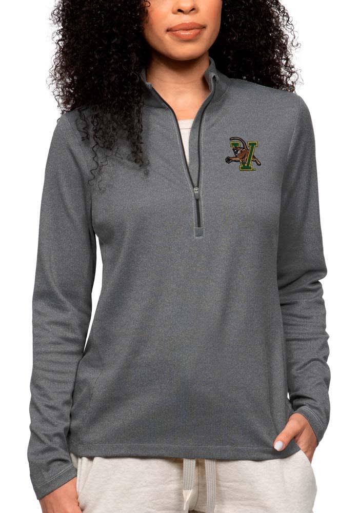Antigua Vermont Catamounts Womens Charcoal Epic Long Sleeve Pullover