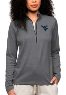 Antigua WVU Womens Charcoal Epic 1/4 Zip Pullover