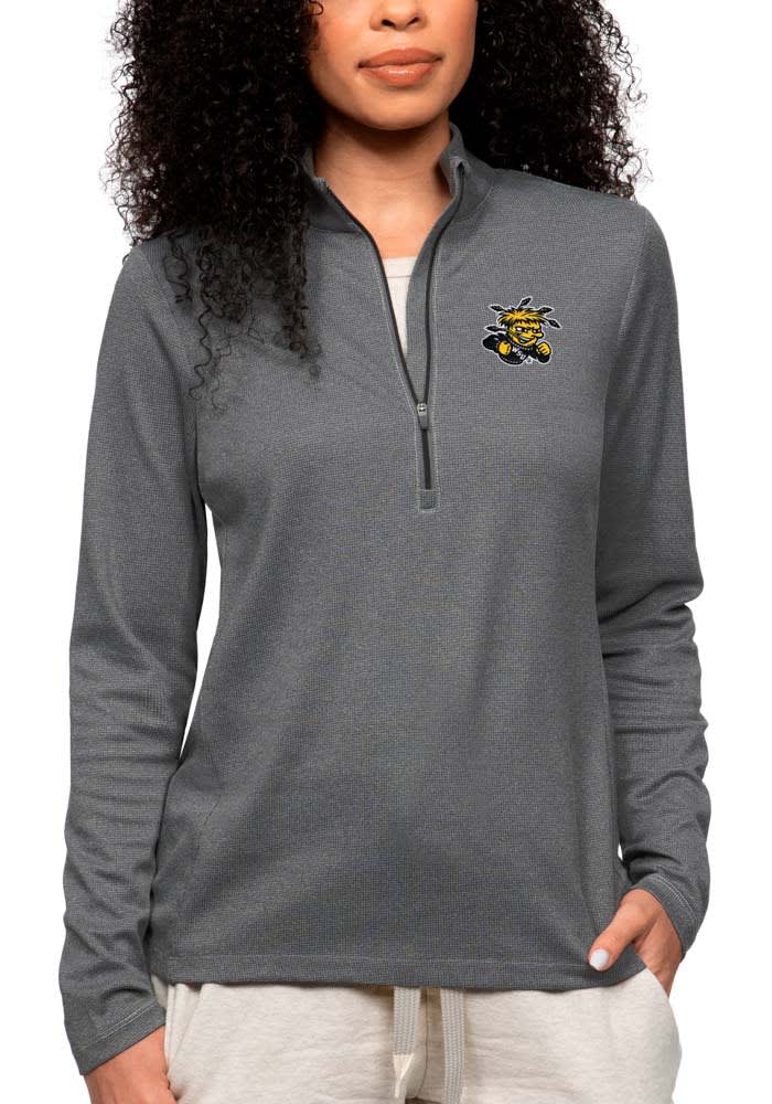 Antigua Wichita State Shockers Womens Charcoal Epic Long Sleeve Pullover