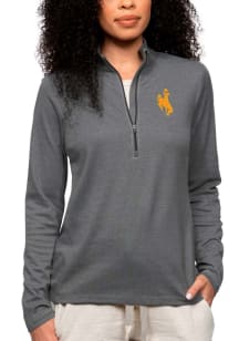 Antigua Wyoming Womens Charcoal Epic 1/4 Zip Pullover