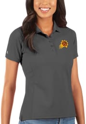 Antigua Phoenix Suns Womens Grey Legacy Pique Short Sleeve Polo Shirt