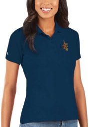 Antigua Cleveland Cavaliers Womens Navy Blue Legacy Pique Short Sleeve Polo Shirt