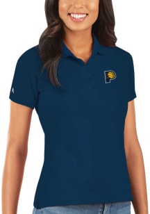 Antigua Indiana Pacers Womens Navy Blue Legacy Pique Short Sleeve Polo Shirt