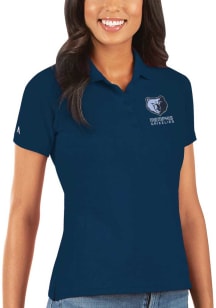 Antigua Memphis Grizzlies Womens Navy Blue Legacy Pique Short Sleeve Polo Shirt