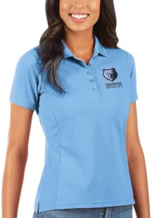 Antigua Memphis Grizzlies Womens Blue Legacy Pique Short Sleeve Polo Shirt