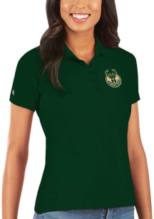 Antigua Milwaukee Bucks Womens Green Legacy Pique Short Sleeve Polo Shirt