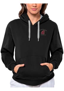 Antigua Washington State Cougars Womens Black Victory Hooded Sweatshirt