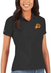 Antigua Phoenix Suns Womens Black Legacy Pique Short Sleeve Polo Shirt
