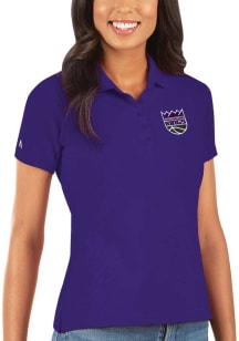 Antigua Sacramento Kings Womens Purple Legacy Pique Short Sleeve Polo Shirt