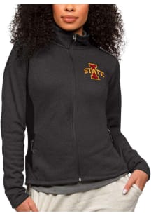 Antigua Iowa State Cyclones Womens Black Course Long Sleeve Full Zip Jacket