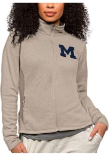 Antigua Michigan Wolverines Womens Oatmeal Course Light Weight Jacket