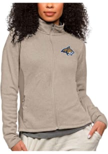 Antigua Montana State Bobcats Womens Oatmeal Course Long Sleeve Full Zip Jacket