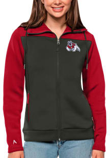 Antigua Fresno State Bulldogs Womens Red Protect Long Sleeve Full Zip Jacket