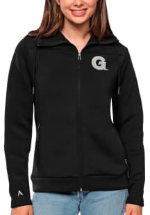 Antigua Georgetown Hoyas Womens Black Protect Long Sleeve Full Zip Jacket