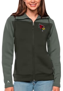 Antigua Illinois State Redbirds Womens Grey Protect Long Sleeve Full Zip Jacket