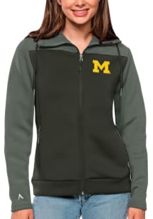 Antigua Michigan Wolverines Womens Grey Protect Medium Weight Jacket