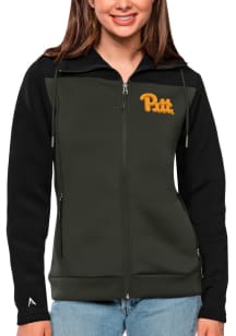 Antigua Pitt Panthers Womens Black Protect Long Sleeve Full Zip Jacket