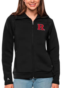 Antigua Rutgers Scarlet Knights Womens Black Protect Long Sleeve Full Zip Jacket