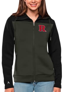 Antigua Rutgers Scarlet Knights Womens Black Protect Long Sleeve Full Zip Jacket