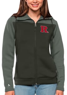 Antigua Rutgers Scarlet Knights Womens Grey Protect Long Sleeve Full Zip Jacket