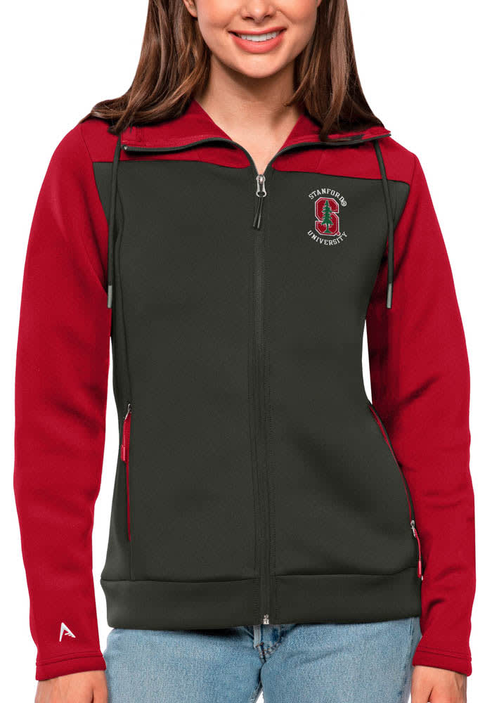 Antigua Stanford Cardinal Womens Red Protect Long Sleeve Full Zip Jacket