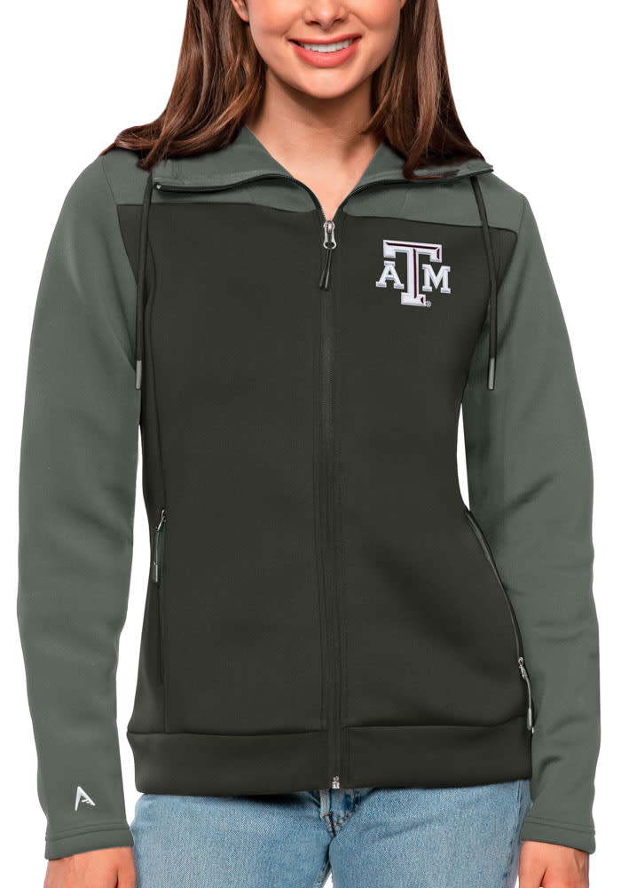 Antigua Texas A&M Aggies Womens Grey Protect Long Sleeve Full Zip Jacket