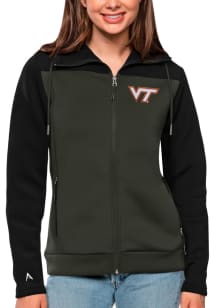 Antigua Virginia Tech Hokies Womens Black Protect Medium Weight Jacket