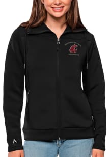 Antigua Washington State Cougars Womens Black Protect Long Sleeve Full Zip Jacket