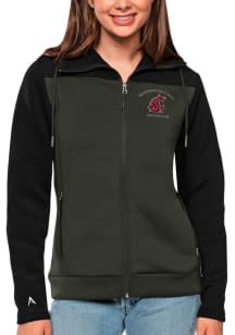 Antigua Washington State Cougars Womens Black Protect Medium Weight Jacket