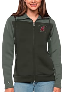 Antigua Washington State Cougars Womens Grey Protect Long Sleeve Full Zip Jacket