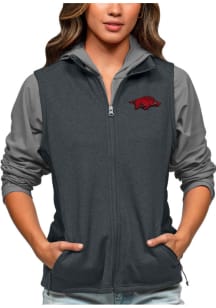 Antigua Arkansas Razorbacks Womens Charcoal Course Vest