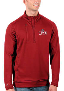 Antigua Los Angeles Clippers Mens Red Generation Long Sleeve 1/4 Zip Pullover
