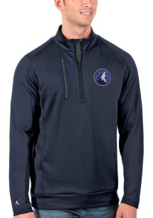 Antigua Minnesota Timberwolves Mens Navy Blue Generation Long Sleeve 1/4 Zip Pullover